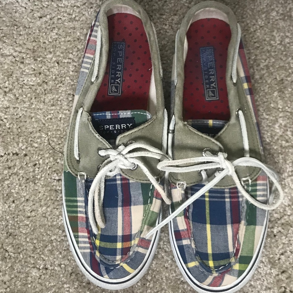 Sperry Top Siders Women's Plaid Canvas Boat Shoes